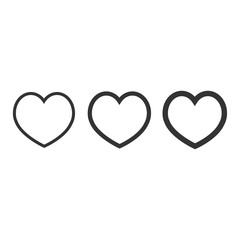 heart icons, concept of love, linear icons thin grey line