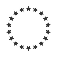 Stars in circle. Vector art.