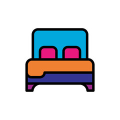 hotel bed icon vector