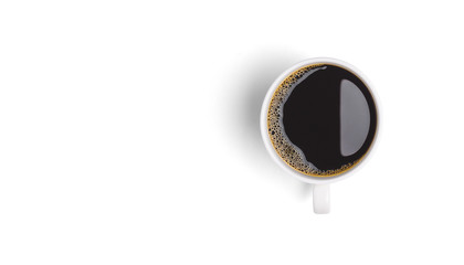 Black coffee in white coffee cup
