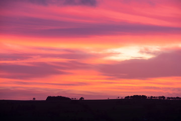 Stunning vibrant sunset colorful sky background
