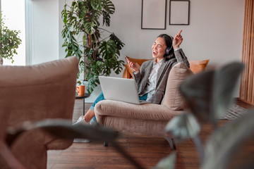 Fototapeta premium Asian woman is working in office
