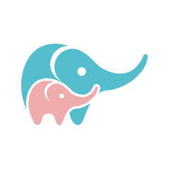 Cute Elephant Logo, Elephant For Kids Logo Vector