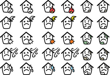 かわいい家のアイコンセット