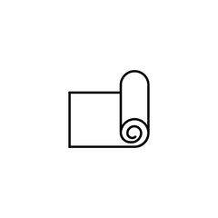 Fitness carpet vector icon illustration. Fitness mat roll flat line sign. Yoga floor mat symbol. Trendy Flat style for graphic design, Web site, UI. EPS10.