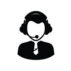 Customer Service and Headset icon isolated on white background