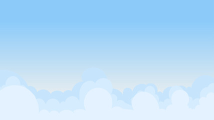 Landscape blue sky and white clouds on sunny day.Cartoon concetp.Vector illustration