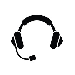 Customer Service and Headset icon isolated on white background