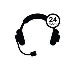 Customer Service and Headset icon isolated on white background