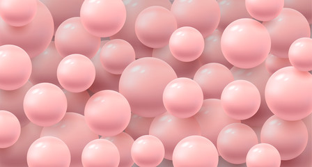 Molecules light pink 3d spheres forming texture abstract background