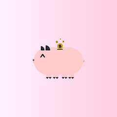 Coin in Piggy bank vector illustration design.Illustration vector eps10