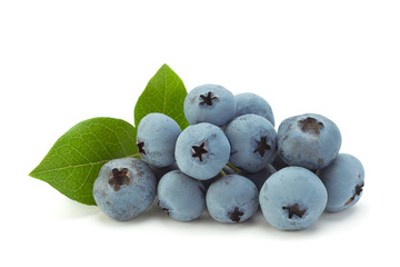 Blueberries with leaf
