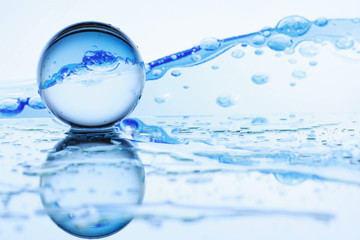 Tools for vision correction. Glasses and lenses with diopters on the background of splashes and...