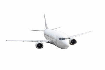 Fototapeta na wymiar Airplane passenger isolated on white color background.