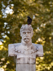 Zagreb, September 20, 2019. Bust of Ivan Kukuljevic Sakcinski in Zrinjevac Park in the City of...