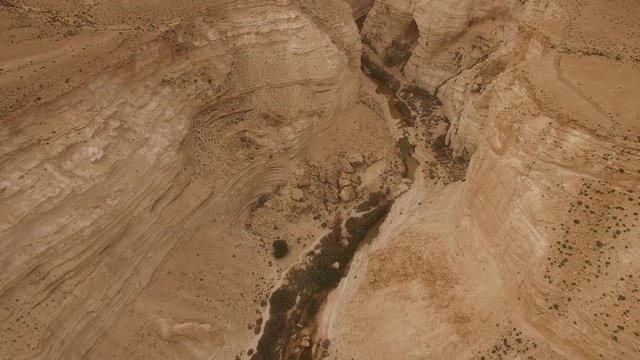 Aerial view of Ein Avdat canyon and Negev Desert. Israel. DJI-0208-03