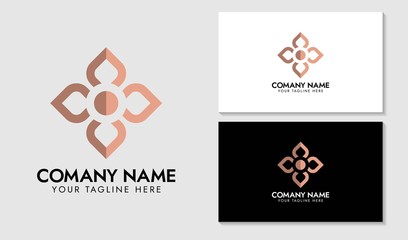 Abstract Four square Flower Logo Design template