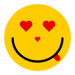 Happy emoticon smile face isolated on white background.  Vector character icon