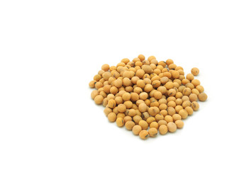 A pile of soybeans isolated on white background.
