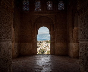 Window at the Alhambra looking out towards Granada