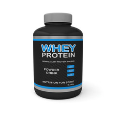 whey protein jars powder bodybuilding 3D 