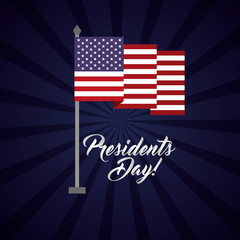 happy presidents day celebration poster with flag