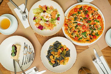 tasty lunch in the cafe