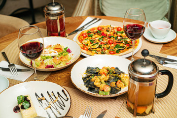 tasty lunch in the cafe