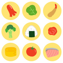 お弁当のおかず　アイコンセット