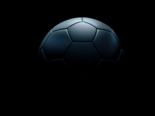 Black football or soccer ball against black background © Martin Piechotta