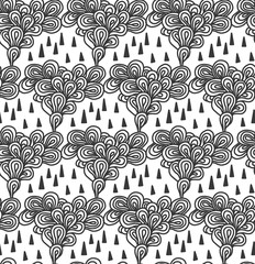Hand drawn doodle background, seamless vector pattern