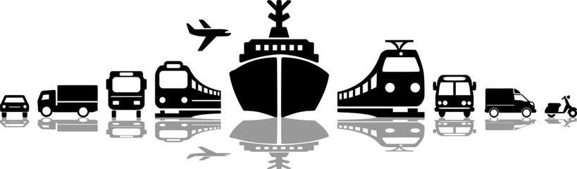 Traffic Mobility Icon Silhouette Vector