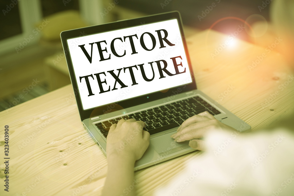 Poster writing note showing texture. business concept for a set of metrics calculated in the image processi