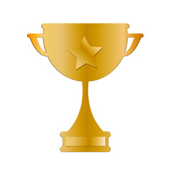 gold trophy cup isolated on white background