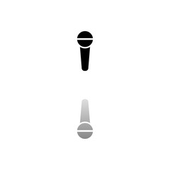 Reporter microphone icon flat
