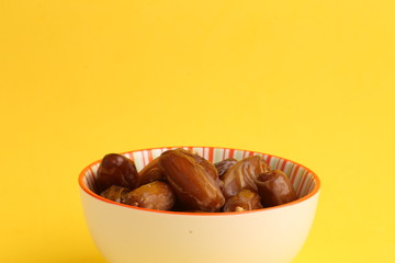 Moroccan dates in color background