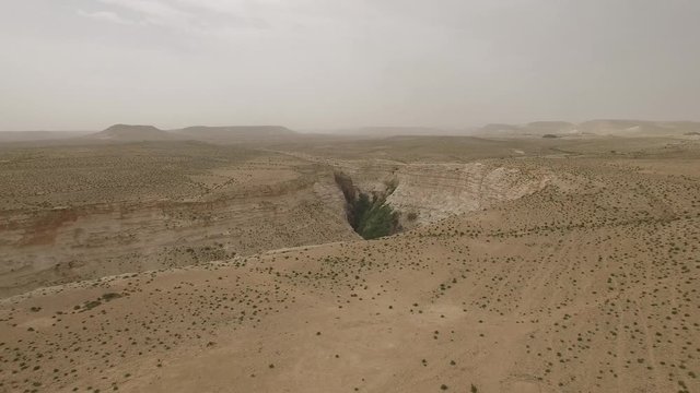 Aerial of Negev Desert near Ein Avdat canyon. Israel. DJI-0208-13