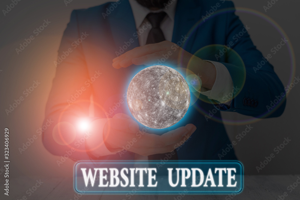 Poster handwriting text writing website update. conceptual photo keeping the webpage and content up to date