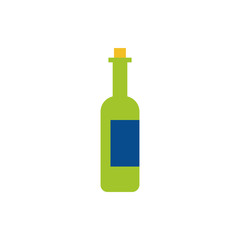 wine bottle drink flat style icon