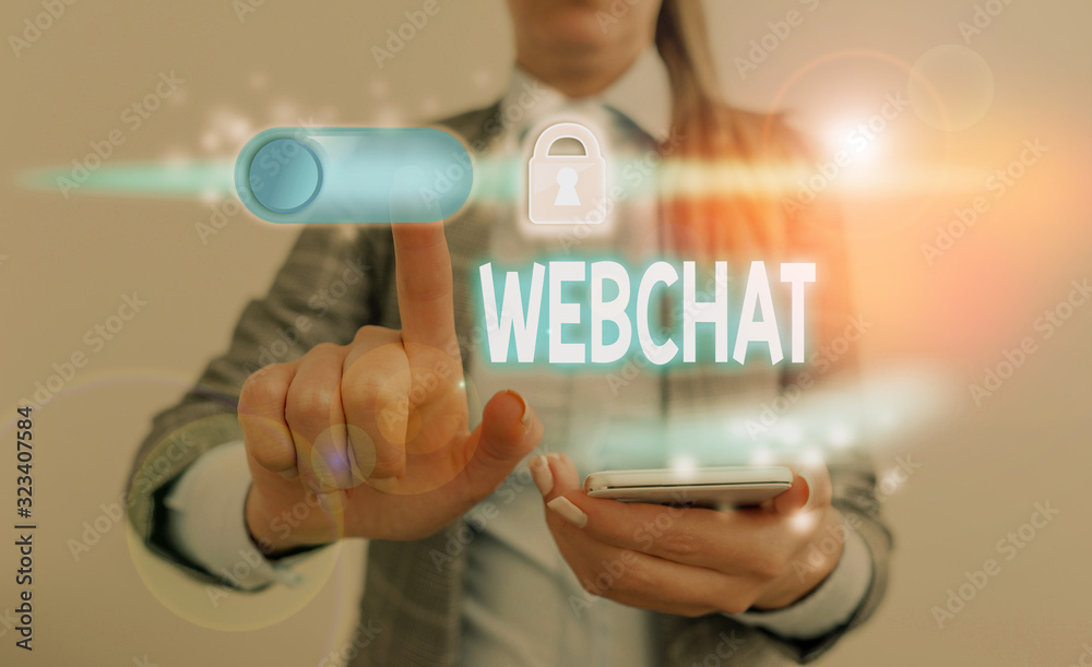 Aufkleber conceptual hand writing showing webchat. concept meaning system that allows users to communicate in 