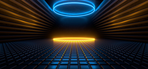 Beautiful composition of white neon lights on a black background. 3d rendering image.