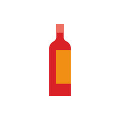 wine bottle drink flat style icon