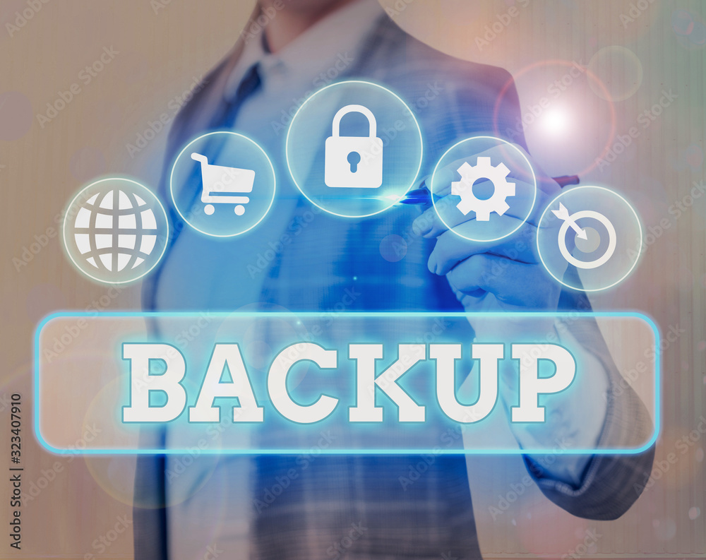 Poster text sign showing backup. business photo text copy of file or other item data made in case original 