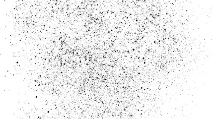 Black Grainy Texture Isolated On White Background. Distress Overlay Textured. Grunge Design Elements.  Widescreen 16 : 9. Vector Illustration, Eps 10. 