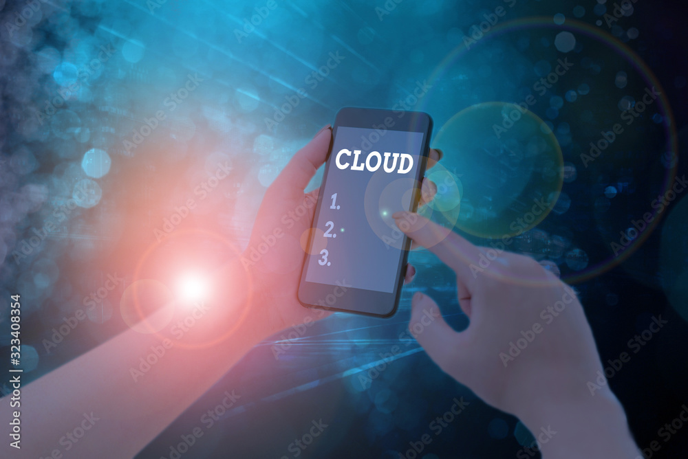 Poster conceptual hand writing showing cloud. concept meaning anything that involves delivering hosted serv