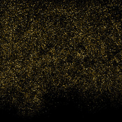 Gold Glitter Texture Isolated On Black. Amber Particles Color. Celebratory Background. Golden Explosion Of Confetti. Design Element. Digitally Generated Image. Vector Illustration, Eps 10.