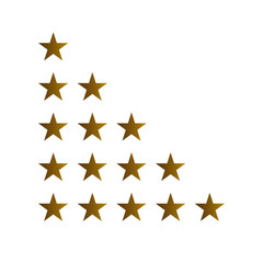 Gold Star flat icon, star rate, ranking, review star one to five stars isolated on white background stock illustration