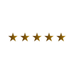 Gold Star flat icon, star rate, ranking, review star one to five stars isolated on white background stock illustration
