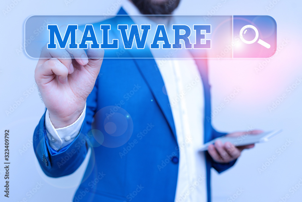 Aufkleber conceptual hand writing showing malware. concept meaning malicious software or file that is harmful 