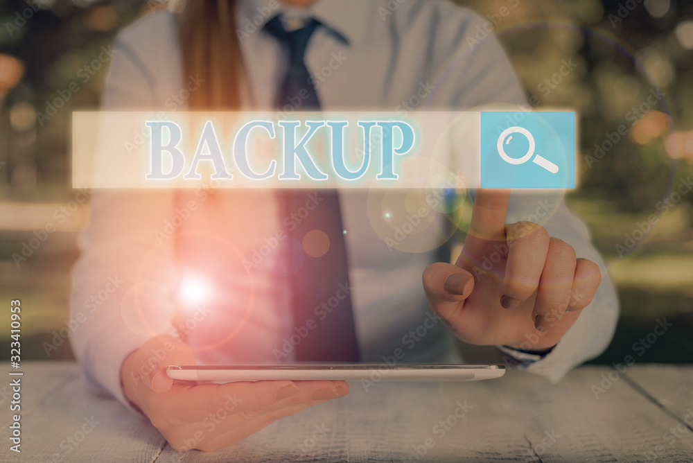 Poster text sign showing backup. business photo text copy of file or other item data made in case original 